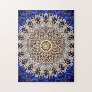 Intricate Blue and Brown Mandala Jigsaw Puzzle