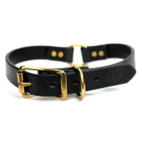 Black Leather Custom Engraved Dog Collar