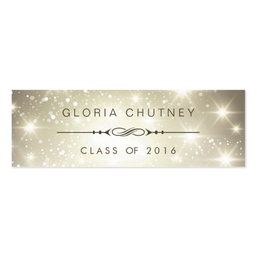 Sparkling Bokeh Personal Graduation Name Card Double-Sided Mini Business Cards (Pack Of 20)