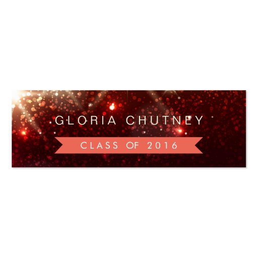 Stylish Sparkles Student Graduation Name Card Double-Sided Mini Business Cards (Pack Of 20)