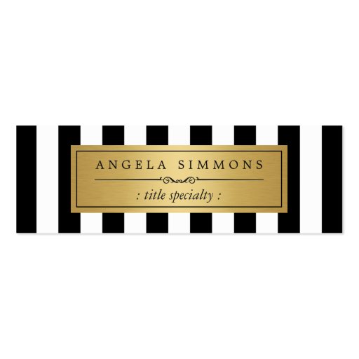 Personalized Classic Black White Stripes Mini Double-Sided Mini Business Cards (Pack Of 20) (front side)