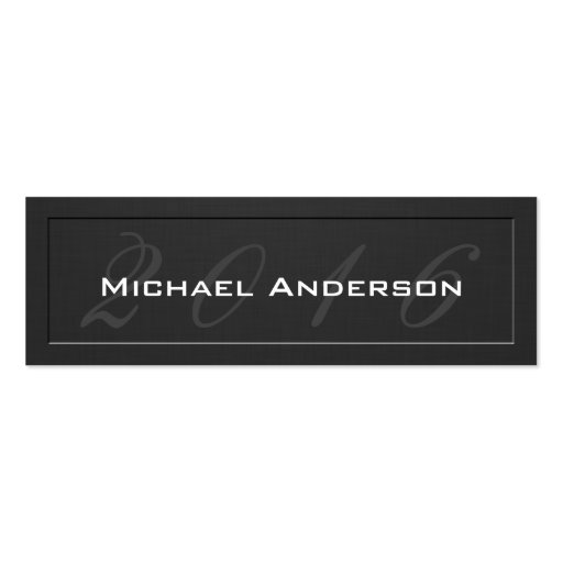 Elegant Embossed Senior Class Graduation Name Card Double-Sided Mini Business Cards (Pack Of 20) (front side)
