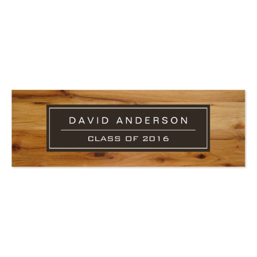 Modern Wood Grain Student Graduation Name Card Double-Sided Mini Business Cards (Pack Of 20) (front side)