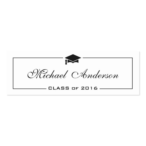 Graduation Name Card - Elegant Classic Insert Card Double-Sided Mini Business Cards (Pack Of 20) (front side)