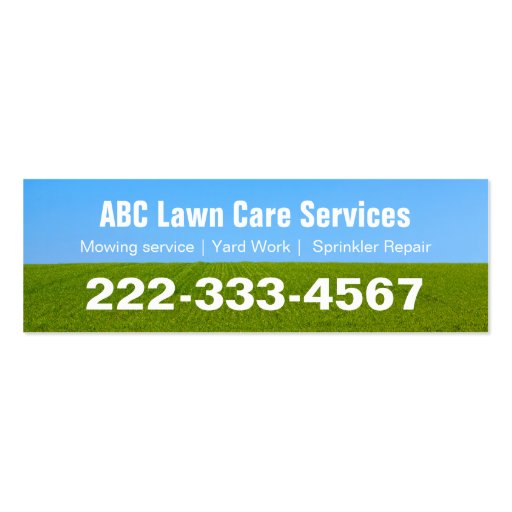 Mowing Lawn Care Green Grass Field Mini Card Double-Sided Mini Business Cards (Pack Of 20)