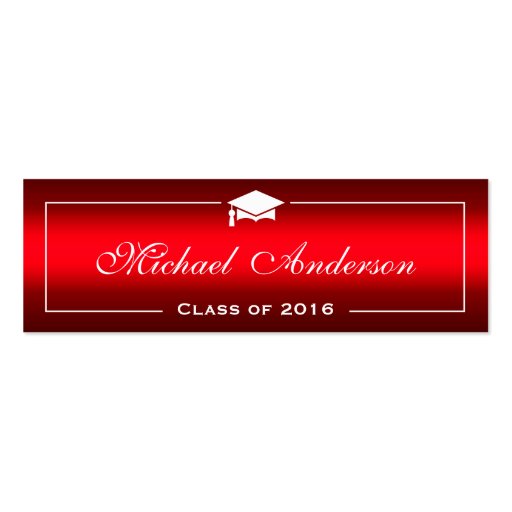 Graduation Name Card - Stylish Plain Red Gradient Double-Sided Mini Business Cards (Pack Of 20)