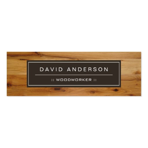 Stylish Wood Grain Woodgrain Look Mini Compact Double-Sided Mini Business Cards (Pack Of 20) (front side)