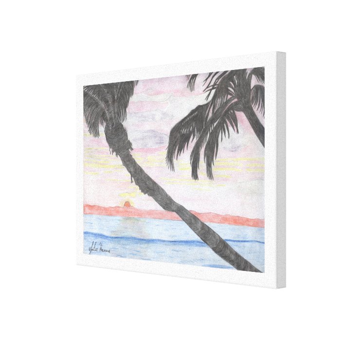 The Hawaiian Sunset Drawing Canvas Print