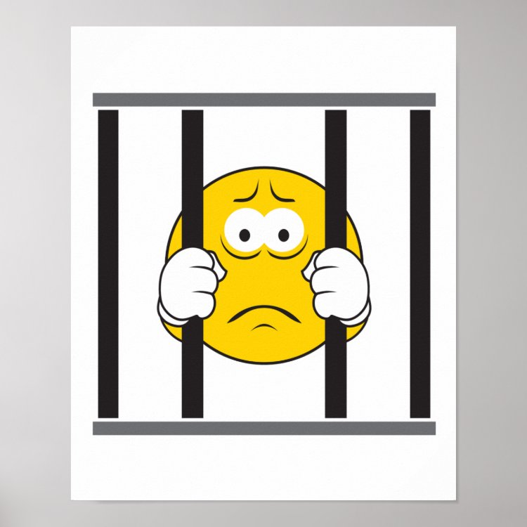 Smiley Face in Jail Poster