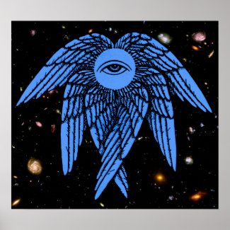 The All Seeing Eye of Providence in Blue Poster