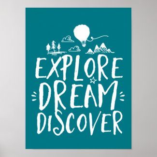 Explore Dream Discover Travel Quotes Poster