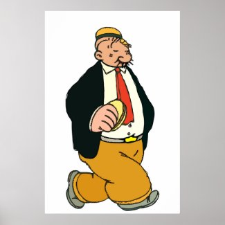 Vintage Style Cartoon, Hamburger Man Poster
