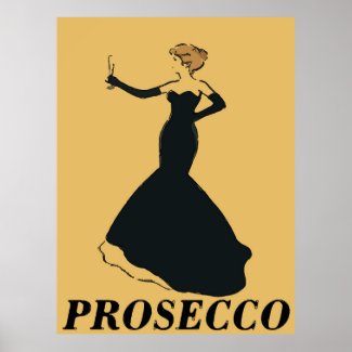 Vintage Style Prosecco Woman Poster