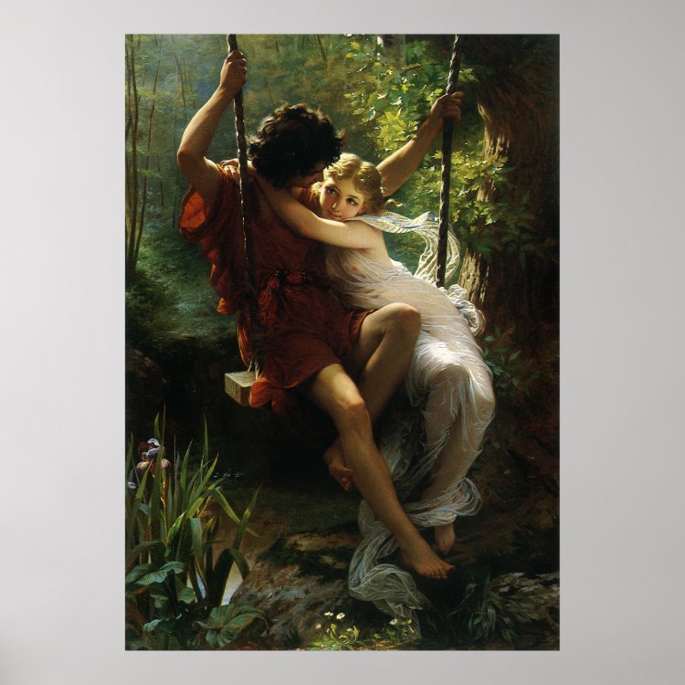 Lovers on a Swing. Spring by Pierre Auguste Cot Poster