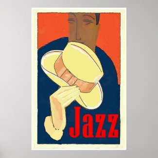 Jazz Man with Yellow Hat Poster