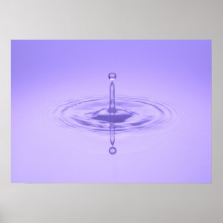 Zen Purple Water Drop Ocean Love Peace Inspiration Poster