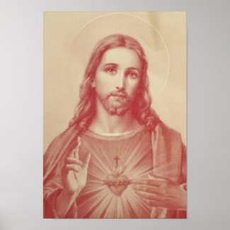 Vintage Sacred Heart of Jesus Poster