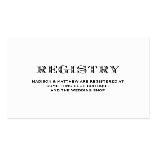Be Married | Wedding Registry Card Double-Sided Standard Business Cards (Pack Of 100)