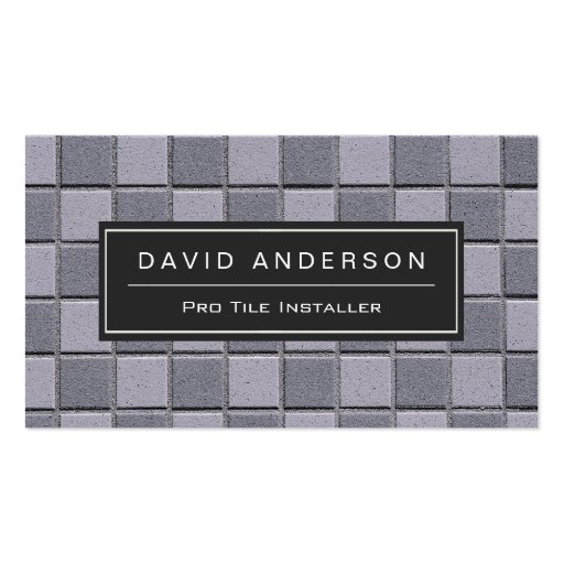 Construction Tile Installer Stylish Easy Customize Business Cards (front side)