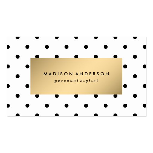 Swiss Dots in Gold | Business Cards (front side)