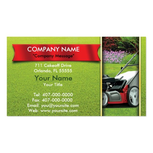 Landscaping Lawn Mower Lawn Care Double-Sided Standard Business Cards (Pack Of 100) (front side)