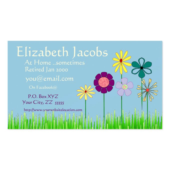 Baby Boomer's Retirement Business Card (front side)