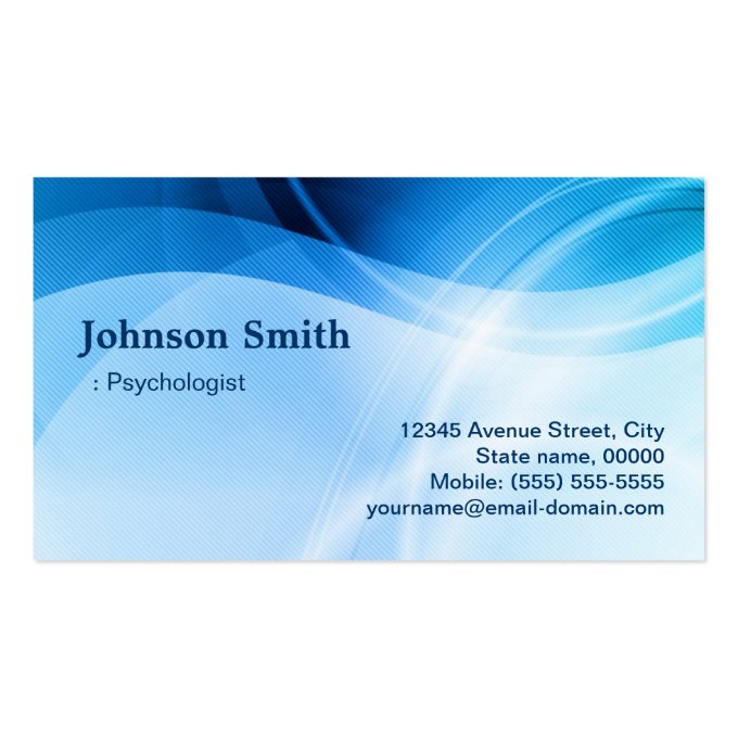 Psychologist - Modern Blue Creative Business Card (front side)