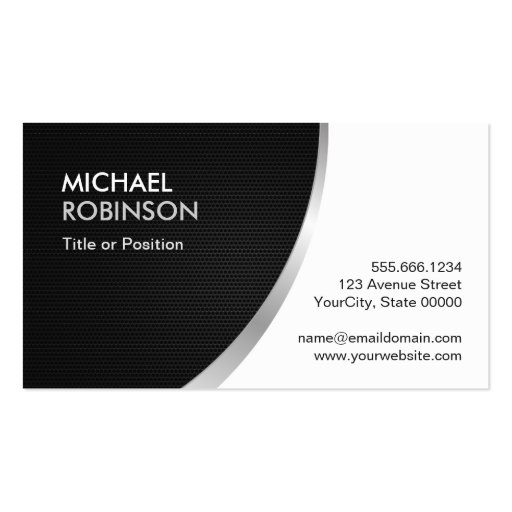 Professional Modern Elegant Stylish Black White Double-Sided Standard Business Cards (Pack Of 100) (front side)