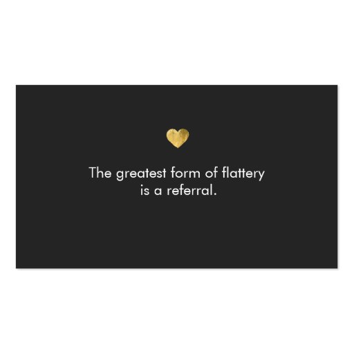 Cute Gold Heart Referral Card Double-Sided Standard Business Cards (Pack Of 100) (front side)