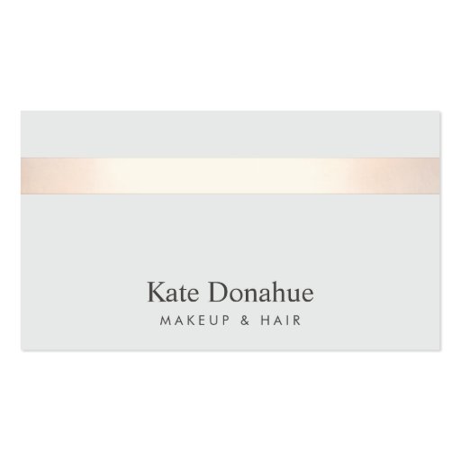 Subtle Rose Gold Striped Modern Stylish Gray 2 Double-Sided Standard Business Cards (Pack Of 100)