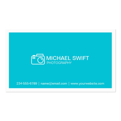 Minimal Simple Chic Sky Blue Photography Showcase Double-Sided Standard Business Cards (Pack Of 100) (front side)