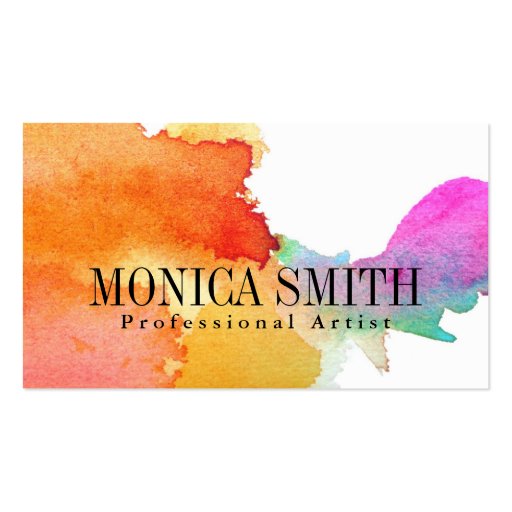 Splash of Watercolor Double-Sided Standard Business Cards (Pack Of 100) (front side)