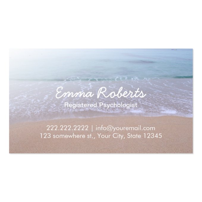 Psychologist-Elegant Beach Theme Appointment Business Card (front side)