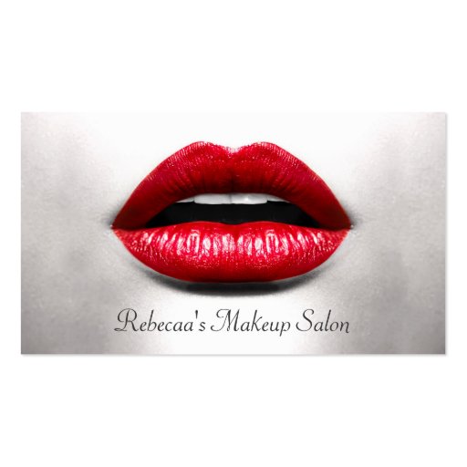 Red Lips Retro Monochrome - Makeup Artist Double-Sided Standard Business Cards (Pack Of 100) (front side)