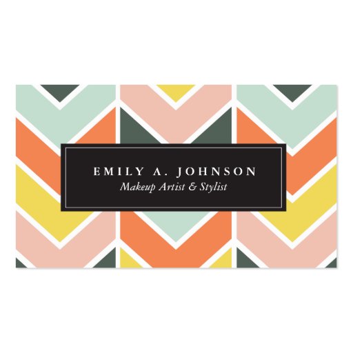 Personalized | Cheerful Chevron by Origami Prints Double-Sided Standard Business Cards (Pack Of 100)