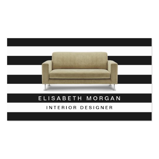 Interior Designer Home Staging - Classic Stripes Double-Sided Standard Business Cards (Pack Of 100)