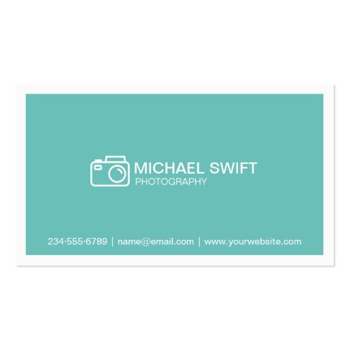 Minimal Simple Subtle Green Photography Showcase Double-Sided Standard Business Cards (Pack Of 100)