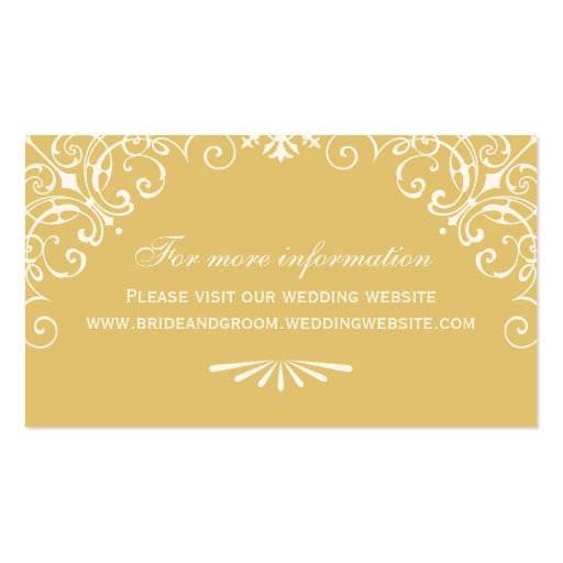 Wedding Website Card | Art Deco Style Double-Sided Standard Business Cards (Pack Of 100)
