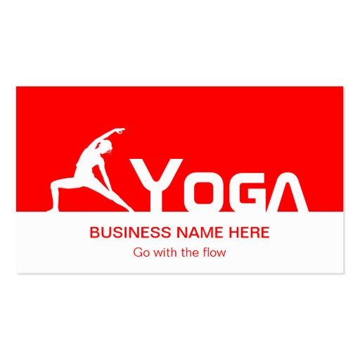 Yoga Symbol - Professional Red and White Double-Sided Standard Business Cards (Pack Of 100) (front side)