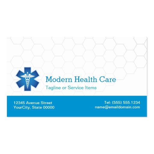 Medical Symbol - Professional Modern Blue White Business Cards