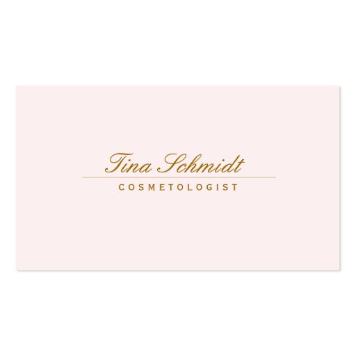 Simple Elegant Cosmetology Spa and Salon Pink Double-Sided Standard Business Cards (Pack Of 100)