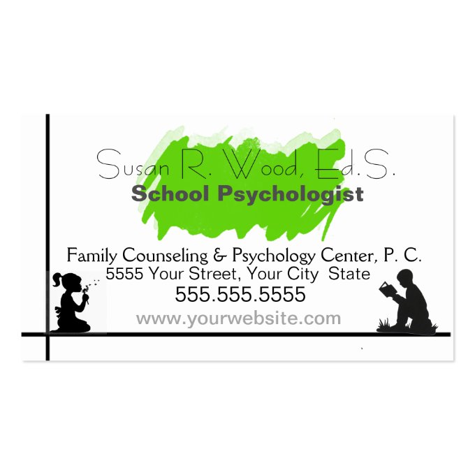 School Psychologist's Business Card (front side)