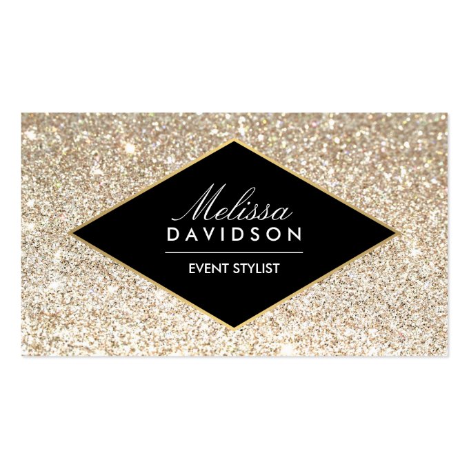 Champagne Gold Glitter and Glamour Business Card