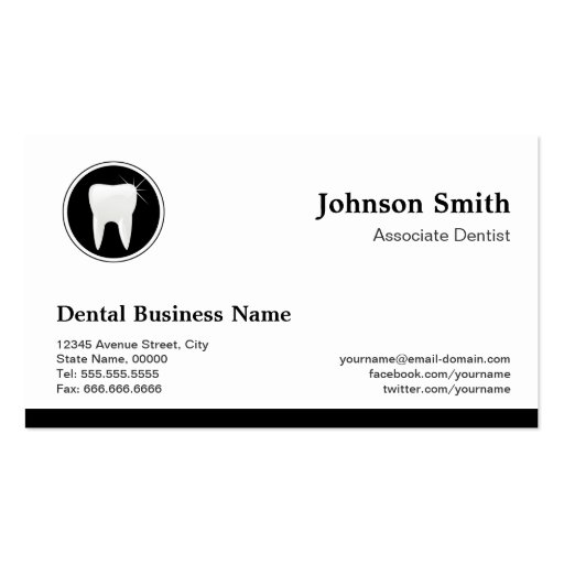 Professional Dentist - Dental Care Appointment Business Card (front side)