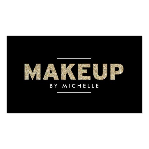 Modern Gold Glitter II Makeup Artist Double-Sided Standard Business Cards (Pack Of 100) (front side)
