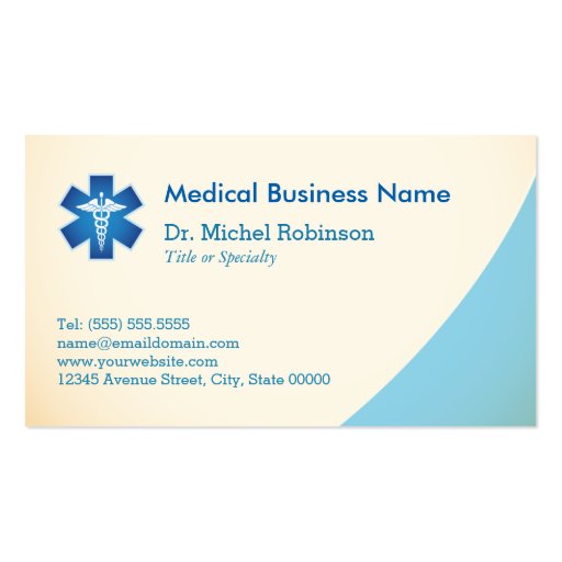Medical Appointment Card - Medical Symbol Caduceus Business Card Templates