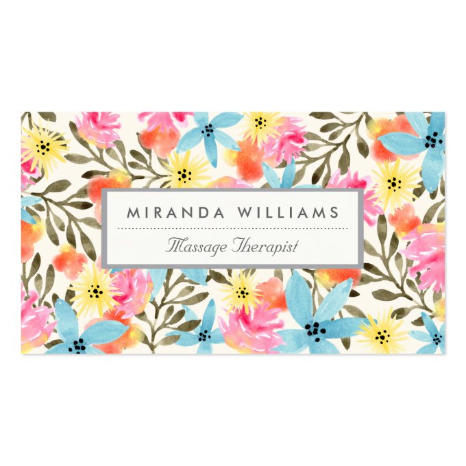 Paradise Floral Print Business Card (front side)