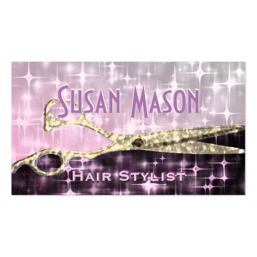 Hairstylist Glitter Glam Double-Sided Standard Business Cards (Pack Of 100) (front side)