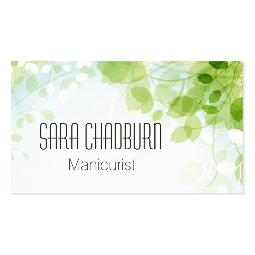 Spring Leaves Watercolor Modern Double-Sided Standard Business Cards (Pack Of 100)