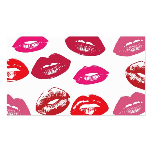 Feminine Lips Kisses Makeup Artist Cosmetologist Double-Sided Standard Business Cards (Pack Of 100) (front side)